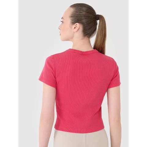T-shirt slim z prążkowanej dzianiny damski 4F 4FRSS25TTSHF2696-54S 4f