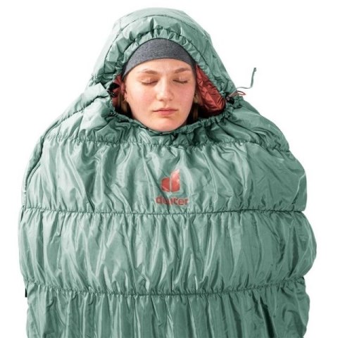 Damski śpiwór syntetyczny Deuter Exosphere +4° SL - Lewy Sage-Redwood Deuter