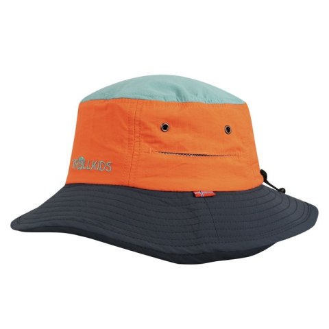 Czapka na lato dziecięca dla chłopca/dziewczynki Trollkids Kids Trollfjord Hat glow orange/dusky turquoise/dark navy (944-721) Trollkids