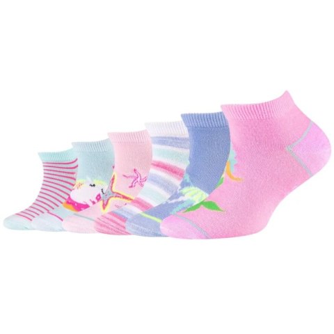 Skechers 6PPK Girls Casual Fancy Sneaker Socks SK43081-1001 Wielokolorowe 35-38 Skechers