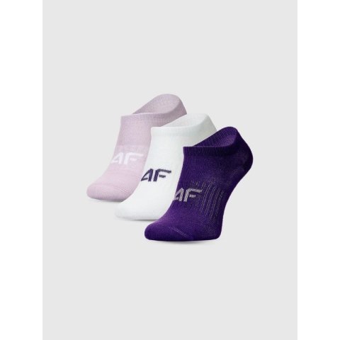 Skarpetki casual przed kostkę dziewczęce (ZESTAW 3 szt.) 4F 4FJWMM00USOCF496-92S 4f