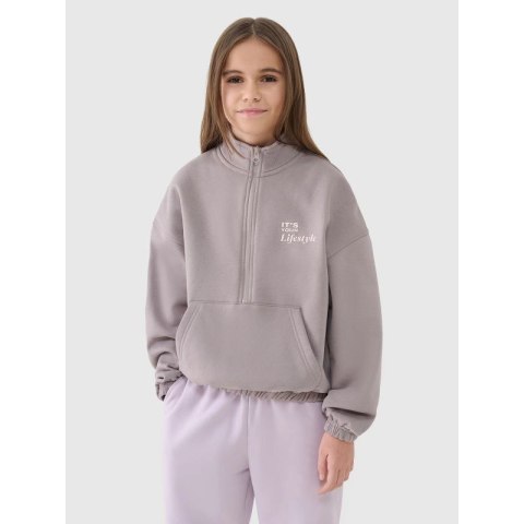 Bluza dziewczęca dresowa nierozpinana bez kaptura 4F 4FJRSS25TSWSF2058-83S