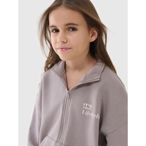 Bluza dziewczęca dresowa nierozpinana bez kaptura 4F 4FJRSS25TSWSF2058-83S