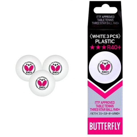 Piłeczki do tenisa stołowego Butterfly R40+ *** 3 szt S924903 Butterfly