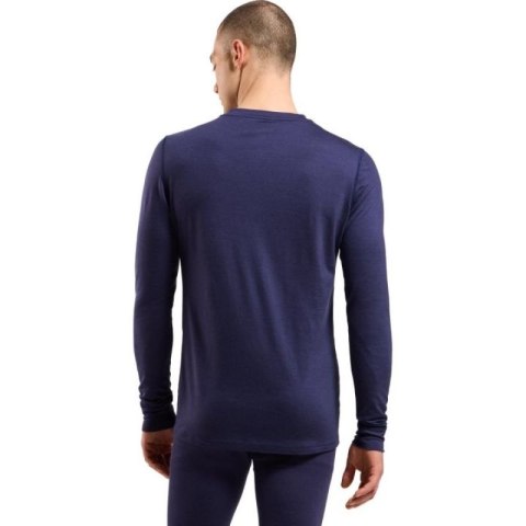 Bielizna termoaktywna z długim rękawem Odlo BL TOP crew neck l/s MERINO 200 roz. L Niebieska
