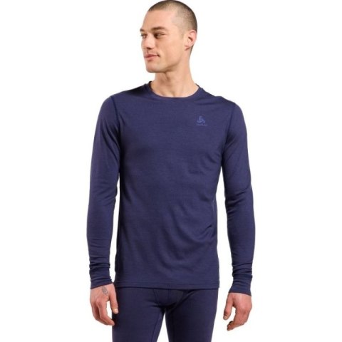 Bielizna termoaktywna z długim rękawem Odlo BL TOP crew neck l/s MERINO 200 roz. M Niebieska