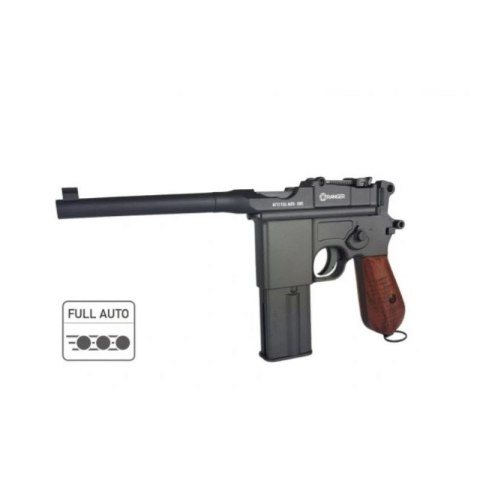 Pistolet wiatrówka RANGER M712 Broomhandle FULL AUTO BLOWBACK k.4,5BBs 19-strzał. KWC