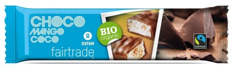 BATON Z NADZIENIEM KOKOS - MANGO W POLEWIE Z CZEKOLADY MLECZNEJ FAIR TRADE BIO 33 g - OXFAM OXFAM FAIR TRADE (FT) (kawy i inne produkty FT)