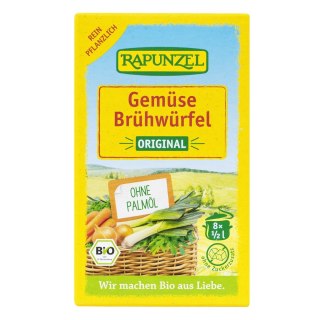 BULION - KOSTKI WARZYWNE BEZ DODATKU CUKRÓW BIO (8 x 10,5 g) 84 g - RAPUNZEL RAPUNZEL (makarony, czekolady, oleje, kremy orz.)