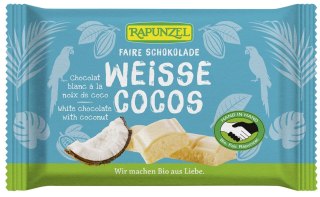 CZEKOLADA BIAŁA Z WIÓRKAMI KOKOSOWYMI BIO 100 g - RAPUNZEL RAPUNZEL (makarony, czekolady, oleje, kremy orz.)