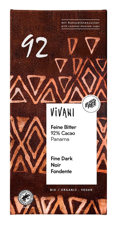 CZEKOLADA GORZKA 92 % BIO 80 g - VIVANI VIVANI (czekolady, batony, kakao instant)