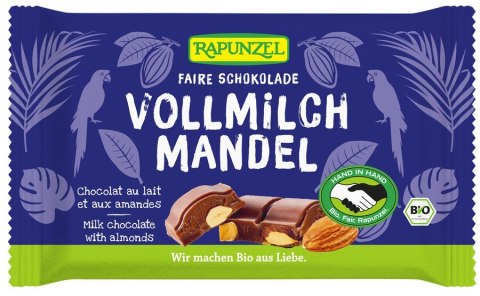 CZEKOLADA MLECZNA Z MIGDAŁAMI BIO 100 g - RAPUNZEL RAPUNZEL (makarony, czekolady, oleje, kremy orz.)