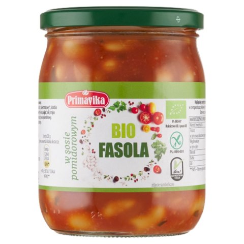 FASOLA W SOSIE POMIDOROWYM BEZGLUTENOWA BIO 440 g - PRIMAVIKA PRIMAVIKA (przetwory i pasty vege)