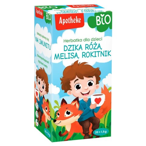 HERBATKA DLA DZIECI - DZIKA RÓŻA, MELISA I ROKITNIK BIO (20 x 1,5 g) 30 g - APOTHEKE APOTHEKE (herbatki dla dzieci, dorosłych, błonnik