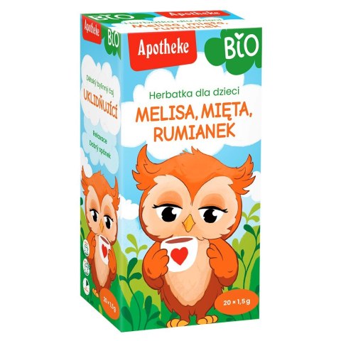 HERBATKA DLA DZIECI - MELISA, MIĘTA I RUMIANEK BIO (20 x 1,5 g) 30 g - APOTHEKE APOTHEKE (herbatki dla dzieci, dorosłych, błonnik