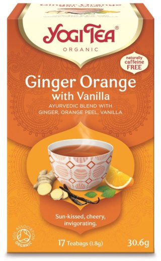 HERBATKA IMBIROWO - POMARAŃCZOWA Z WANILIĄ (GINGER ORANGE WITH VANILLA) BIO (17 x 1,8 g) 30,6 g - YOGI TEA YOGI TEA (herbaty i herbatki)
