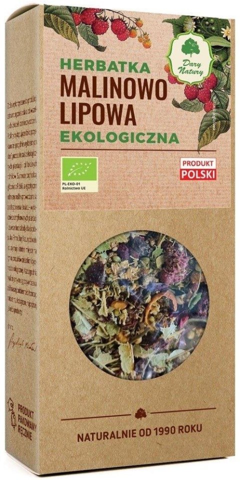 HERBATKA MALINOWO - LIPOWA BIO 80 g - DARY NATURY DARY NATURY - herbatki