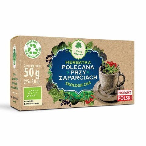 HERBATKA POLECANA PRZY ZAPARCIACH BIO (25 x 2 g) 50 g - DARY NATURY DARY NATURY - herbatki