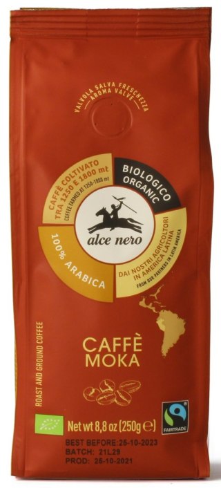 KAWA MIELONA ARABICA 100 % MOKA GÓRSKA BIO 250 g - ALCE NERO ALCE NERO (włoskie produkty)