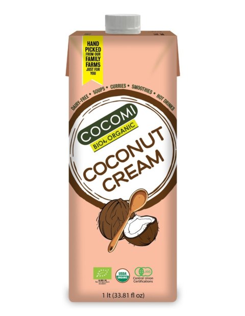 KREM KOKOSOWY BEZ DODATKU CUKRÓW BIO 1 L - COCOMI COCOMI (wody kokosowe, oleje kokosowe, śmietanki)