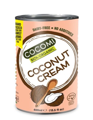 KREM KOKOSOWY BEZ GUMY GUAR BEZ DODATKU CUKRÓW BIO 400 ml - COCOMI COCOMI (wody kokosowe, oleje kokosowe, śmietanki)