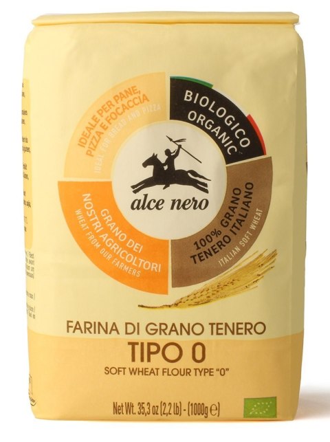 MĄKA PSZENNA TYP 0 NA PIZZĘ BIO 1 kg - ALCE NERO ALCE NERO (włoskie produkty)