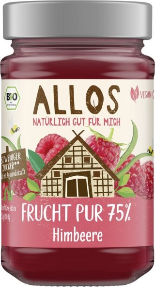 MUS MALINOWY (75 % OWOCÓW) BIO 250 g - ALLOS ALLOS (musy, musli, chałwa, syrop z agawy)