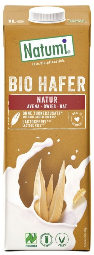 NAPÓJ OWSIANY BEZ DODATKU CUKRÓW BIO 1 L - NATUMI NATUMI (napoje i kremy roślinne)