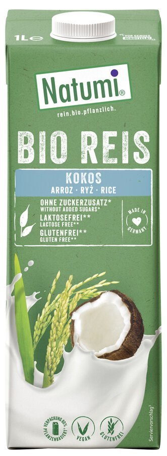 NAPÓJ RYŻOWO - KOKOSOWY BEZ DODATKU CUKRÓW BEZGLUTENOWY BIO 1 L - NATUMI NATUMI (napoje i kremy roślinne)