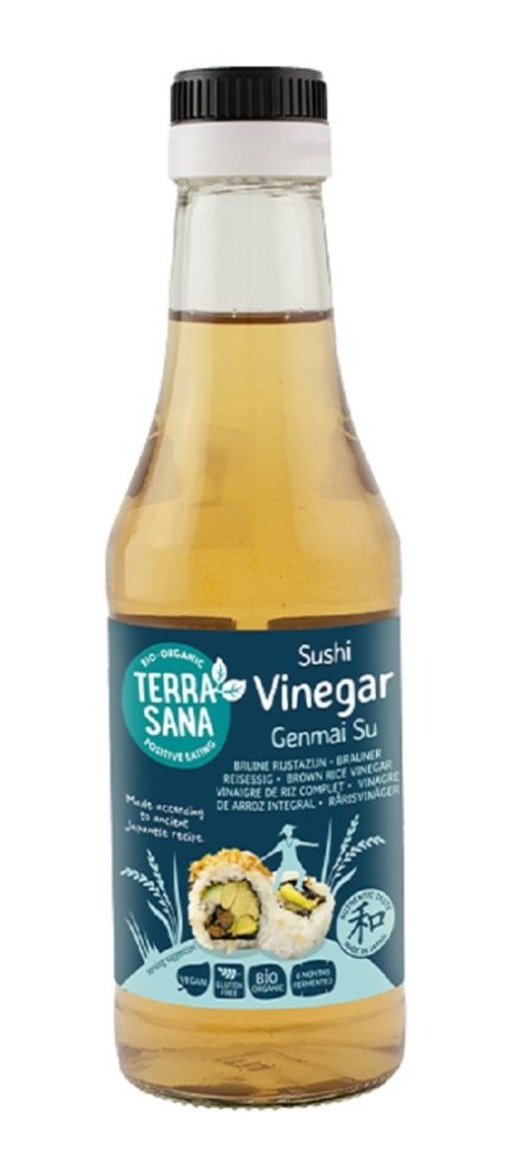 OCET RYŻOWY DO SUSHI NIESŁODZONY FILTROWANY BEZGLUTENOWY BIO 250 ml (GENMAI SU VINEGAR)- TERRASANA TERRASANA (kremy, makarony, sosy sojowe, inne)