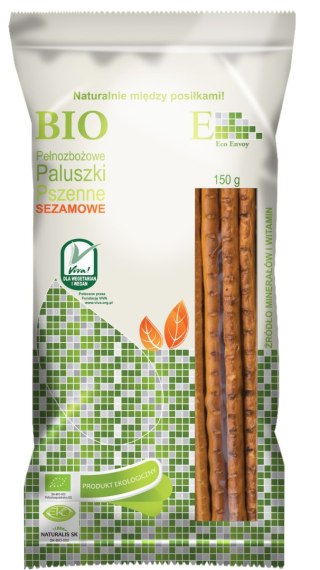 PALUSZKI PEŁNOZIARNISTE Z SEZAMEM BIO 150 g - ENVOY ENVOY (paluszki)