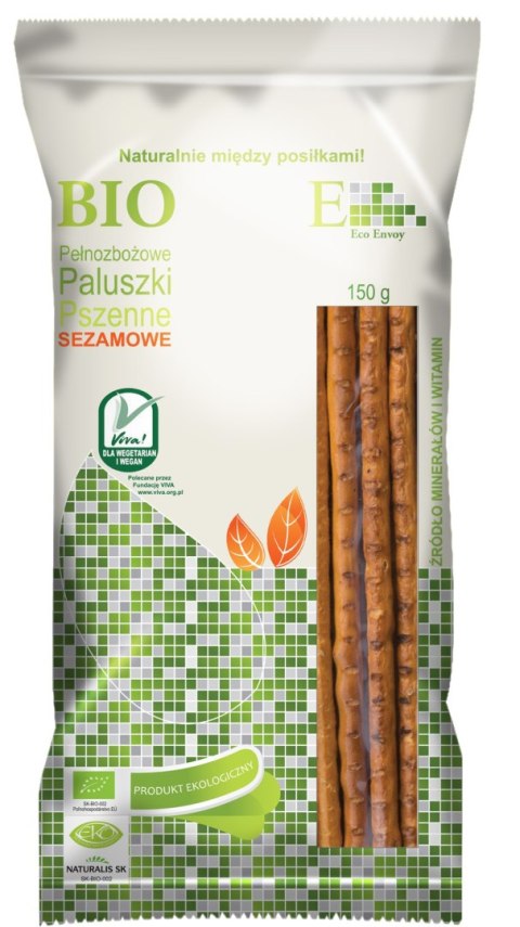 PALUSZKI PEŁNOZIARNISTE Z SEZAMEM BIO 150 g - ENVOY ENVOY (paluszki)