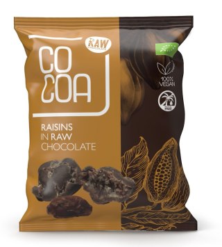 RODZYNKI W CZEKOLADZIE SUROWEJ BIO 70 g - COCOA COCOA (czekolady i bakalie w surowej czekoladzie)