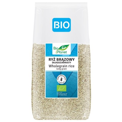 RYŻ BRĄZOWY DŁUGOZIARNISTY BEZGLUTENOWY BIO 500 g - BIO PLANET BIO PLANET - seria NIEBIESKA (ryże, kasze, ziarna)