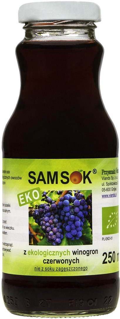 SOK Z CZERWONYCH WINOGRON NFC BIO 250 ml - VIANDS (SAM SOK) VIANDS (soki, inne)
