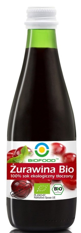 SOK Z ŻURAWINY NFC BEZGLUTENOWY BIO 300 ml - BIOFOOD BIOFOOD (soki, przetwory, octy, olej kokosowy)