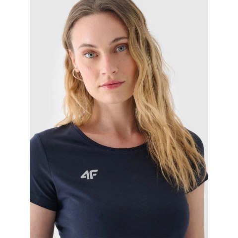 T-shirt slim gładki damski 4F NOSH4TSD001B-31S