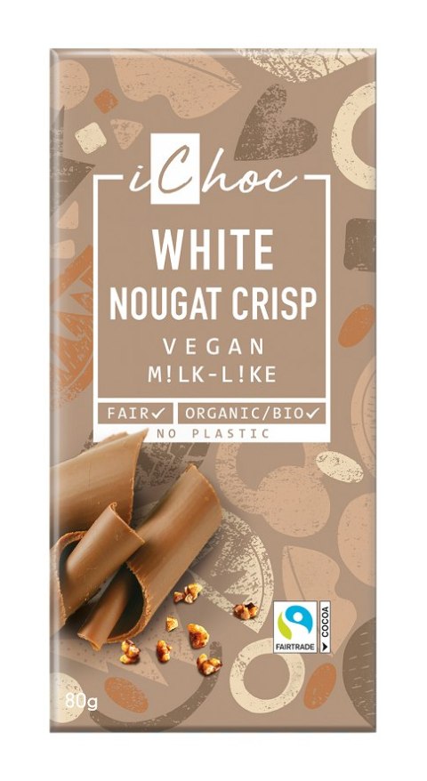TABLICZKA NUGATOWA Z KROKANTEM Z ORZECHÓW LASKOWYCH FAIR TRADE BIO 80 g - ICHOC (VIVANI) ICHOC (czekolady wegańskie)