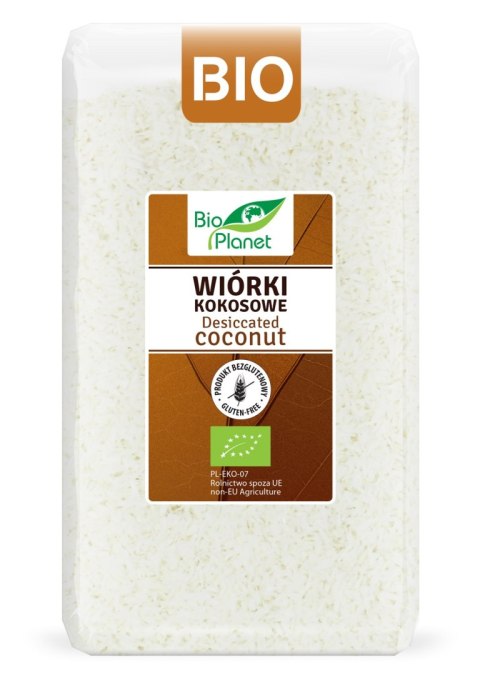 WIÓRKI KOKOSOWE BEZGLUTENOWE BIO 500 g - BIO PLANET BIO PLANET - seria BRĄZOWA (orzechy i pestki)