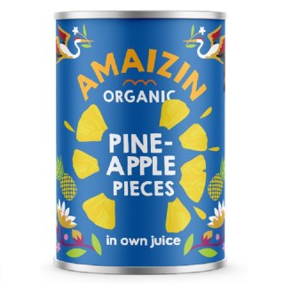 ANANAS KAWAŁKI W SOKU WŁASNYM BIO 400 g (250 g) - AMAIZIN AMAIZIN (napoje kokosowe, tortilla, chipsy, inne)