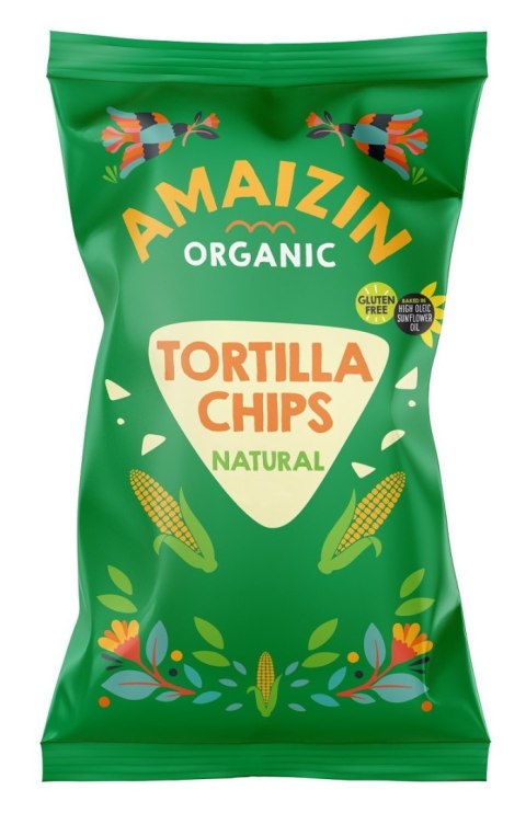CHIPSY TORTILLA KUKURYDZIANE SOLONE BEZGLUTENOWE BIO 250 g - AMAIZIN AMAIZIN (napoje kokosowe, tortilla, chipsy, inne)
