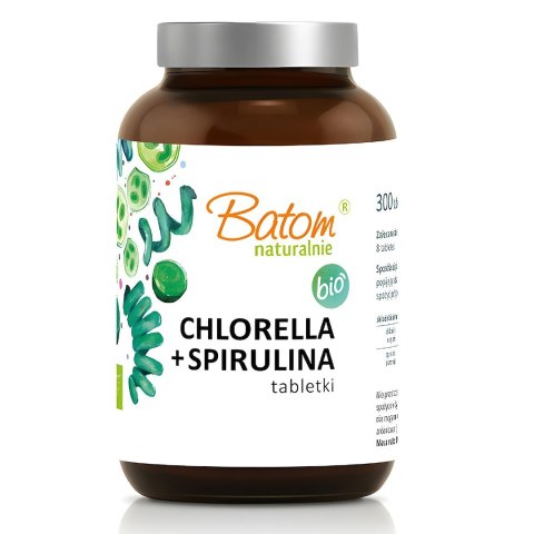CHLORELLA + SPIRULINA BIO 240 TABLETEK - BATOM BATOM (oleje, soki, sole kąpielowe)