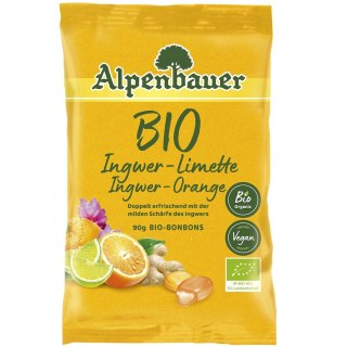 CUKIERKI Z NADZIENIEM O SMAKU IMBIROWO - LIMONKOWYM I IMBIROWO - POMARAŃCZOWYM BIO 90 g - ALPENBAUER ALPENBAUER (cukierki)