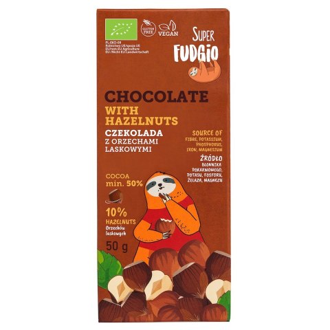 CZEKOLADA Z ORZECHAMI LASKOWYMI BEZGLUTENOWA BIO 50 g - ME GUSTO (SUPER FUDGIO) ME GUSTO (krówki wegańskie, czekolady, wafelki)