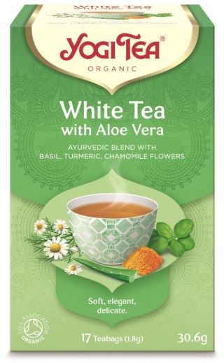 HERBATA BIAŁA Z ALOESEM (WHITE TEA WITH ALOE VERA) BIO (17 x 1,8 g) 30,6 g - YOGI TEA YOGI TEA (herbaty i herbatki)