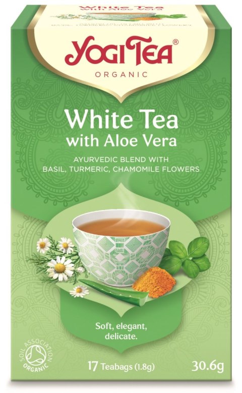 HERBATA BIAŁA Z ALOESEM (WHITE TEA WITH ALOE VERA) BIO (17 x 1,8 g) 30,6 g - YOGI TEA YOGI TEA (herbaty i herbatki)