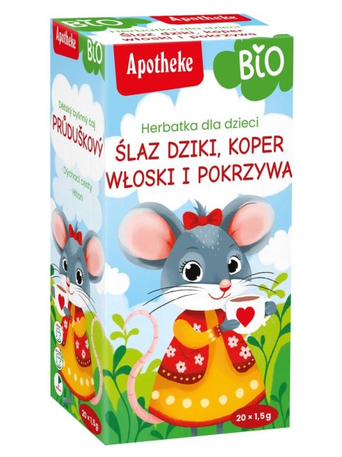 HERBATKA DLA DZIECI - ŚLAZ DZIKI, KOPER WŁOSKI I POKRZYWA BIO (20 x 1,5 g) 30 g - APOTHEKE APOTHEKE (herbatki dla dzieci, dorosłych, błonnik