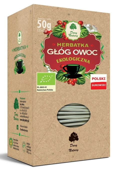 HERBATKA OWOC GŁOGU BIO (25 x 2 g) 50 g - DARY NATURY DARY NATURY - herbatki