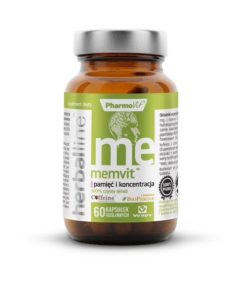 KAPSUŁKI NA PAMIĘĆ I KONCENTRACJĘ (MEMVIT) BEZGLUTENOWE 60 szt. - PHARMOVIT (HERBALLINE) PHARMOVIT (suplementy diety)