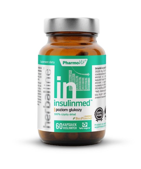 KAPSUŁKI NA POZIOM GLUKOZY (INSULINMED) BEZGLUTENOWE 60 szt. - PHARMOVIT (HERBALLINE) PHARMOVIT (suplementy diety)